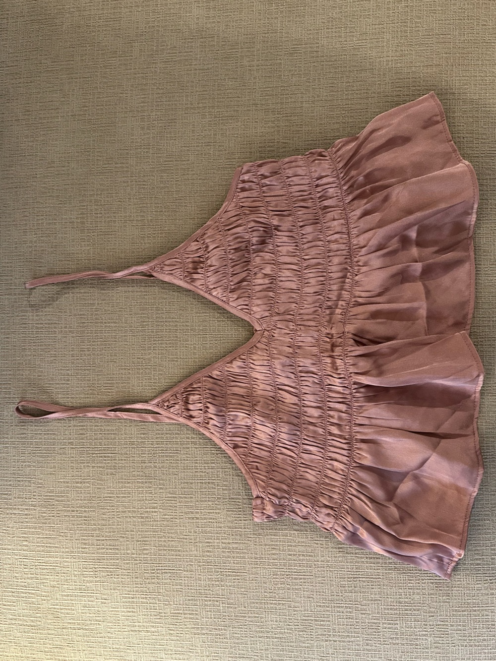 Urban Outfitters Pink Smocked Crop Tank Top